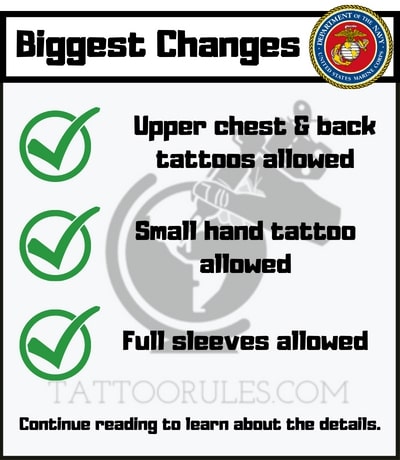 USMC tattoo policy changes (highlights)